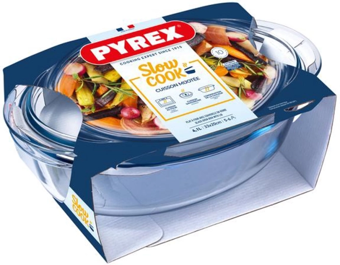 Owalne naczynie żaroodporne z pokrywą PYREX 4,1 l szkło