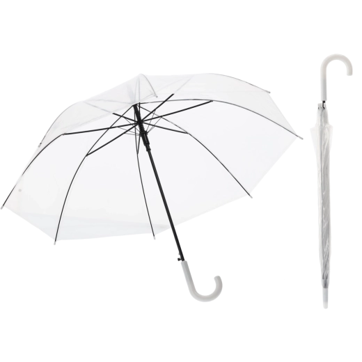 Półprzezroczysty klasyczny parasol z półautomatycznym otwieraniem, średnica 99 cm