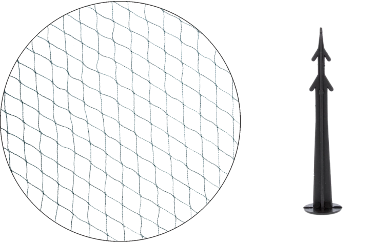 Siatka ochronna przeciw ptakom 8 × 20 m zielona + 16 kołków kotwiących