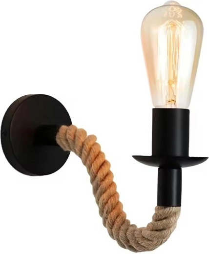Kinkiet Loft z jutowym linem