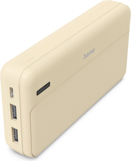 Powerbank 20 000 mAh z 2× USB-A, piaskowy