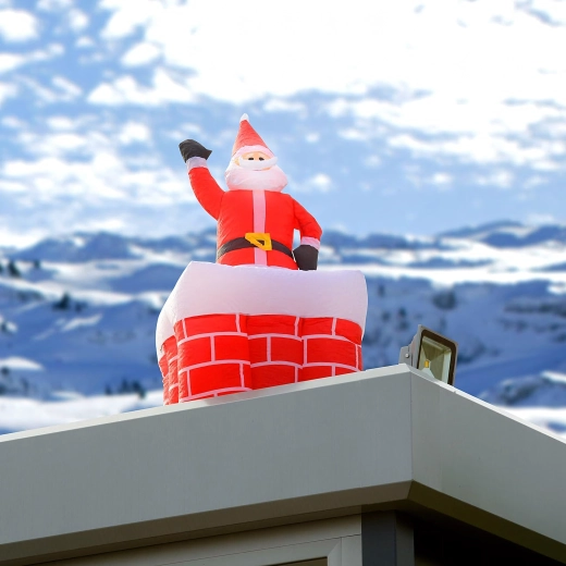 Nadmuchiwany Mikołaj w kominie z oświetleniem LED 160 cm