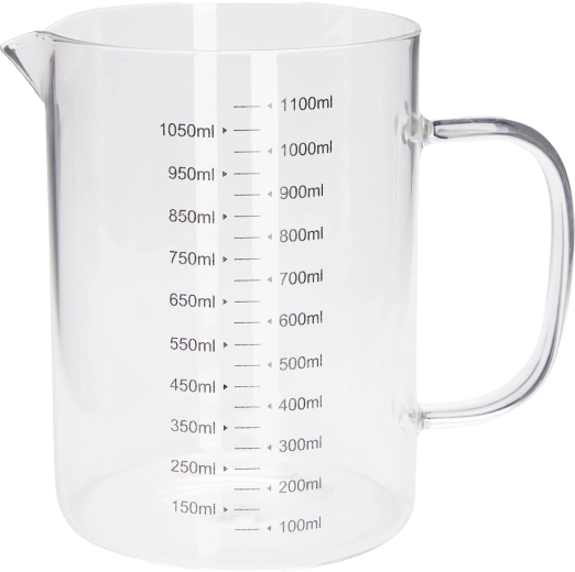 Szklana miarka 1 l z szkła borokrzemowego