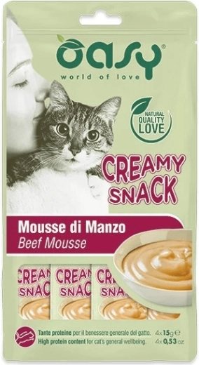 Oasy kremowa przekąska dla kotów wołowina 4×15 g