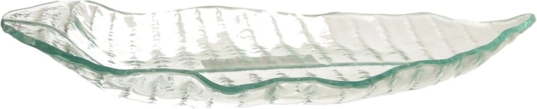 Szklana taca do serwowania w kształcie liścia 27 × 16 cm