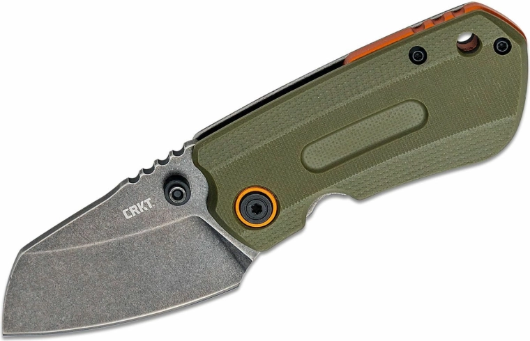 CRKT Overland Compact nóż składany 5,7 cm, Black Stonewash, zielone G10