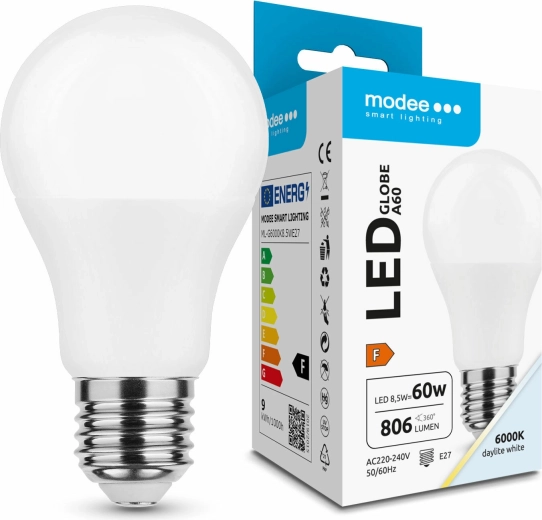 Żarówka LED E27 8,5 W zimna biel MODEE SMART LIGHTING Globe A60