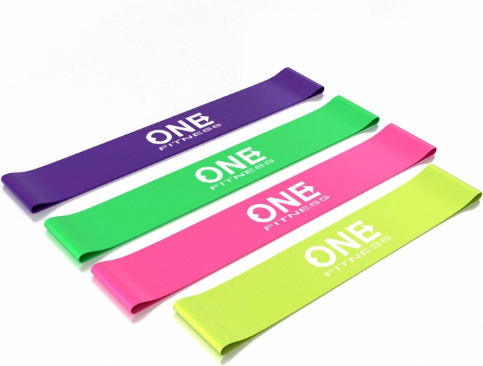 Zestaw gum oporowych ONE Fitness – komplet taśm do treningu i rehabilitacji