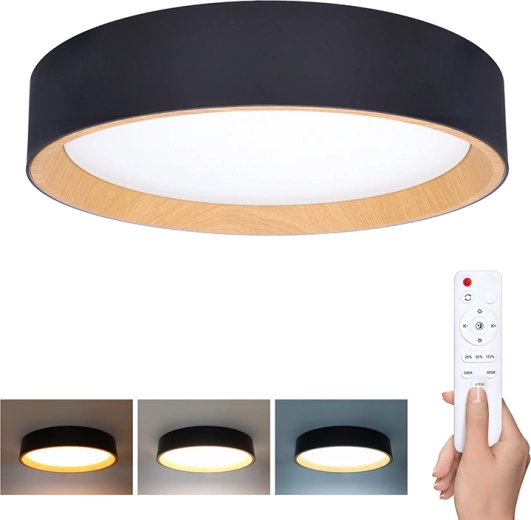 Solight LED plafoniera i lampa ścienna Larios Black z pilotem