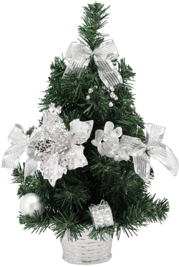 Srebrna choinka świąteczna z oświetleniem LED 40 cm