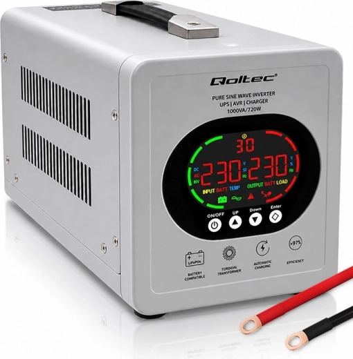 Qoltec zasilacz awaryjny UPS z czystą sinusoidą 1000 VA / 720 W