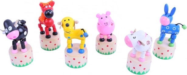 Drewniane zwierzątka do naciskania Bigjigs Toys