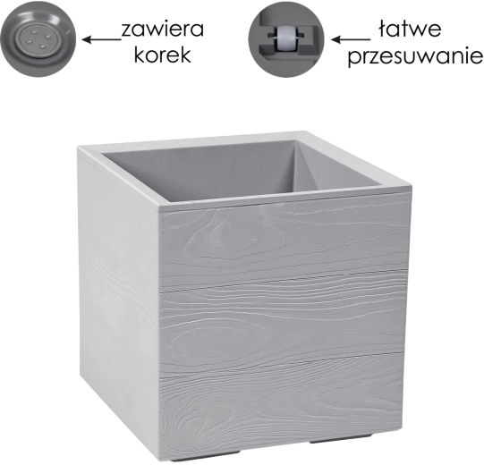 Donica Lamela Karo 30 × 30 × 30 cm, szara