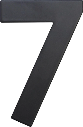 Numer domu 7, 75 mm, stal nierdzewna, matowa czerń
