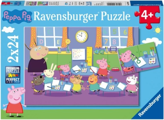 Ravensburger puzzle Peppa Pig 2×24 elementów – klasa