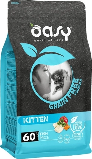 Oasy Grain Free Kitten Fish 7,5 kg – bezzbożowe karmy dla kociąt