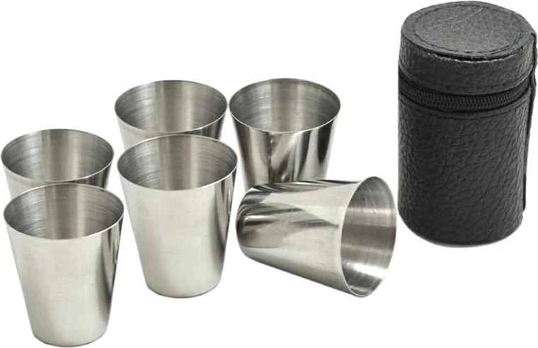 Kieliszki turystyczne stal nierdzewna 6 szt.