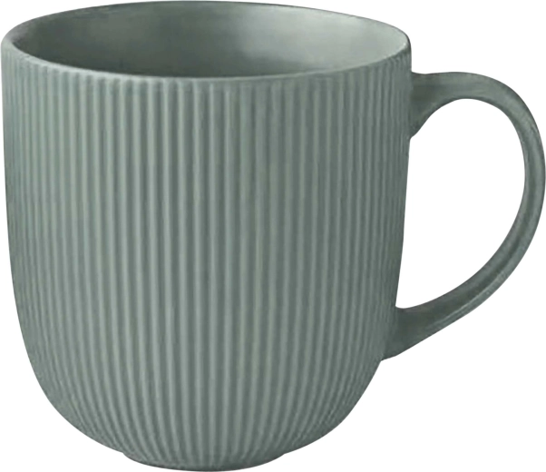 Ceramiczny kubek KITCHISIMO 510 ml żebrowany zielonoszary