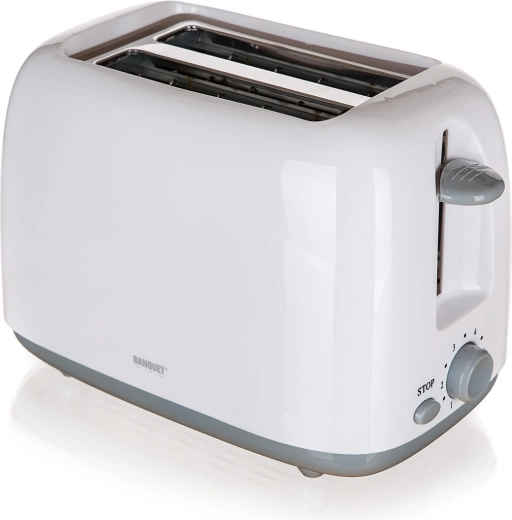 Toster na 2 tosty, 750 W, biało‑szary
