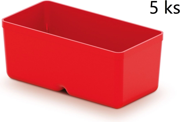 Zestaw 5 plastikowych pudełek na narzędzia Unite Box, czerwony, 110 × 55 × 132 mm