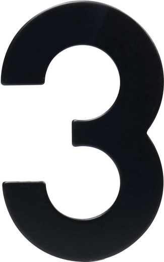 Numer domu 3, 95 mm, stal nierdzewna, czarny mat