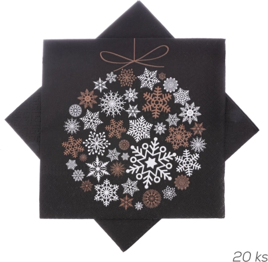 Papierowe serwetki Baňka czarne 33 × 33 cm 20 szt.