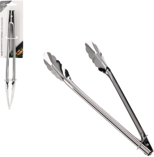 Nierdzewne szczypce do grilla 28 cm