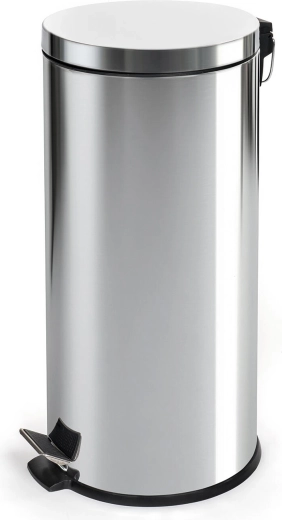 stalowy nierdzewny kosz na śmieci pedałowy 30 l z plastikową wkładką