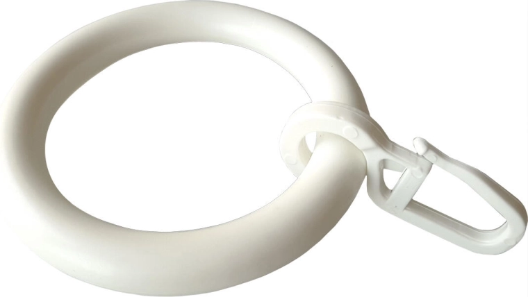 Kółka do zasłon z haczykiem, białe (10 szt.)