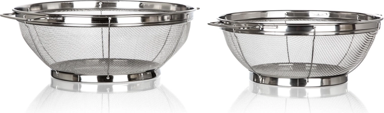 Stalowe sitka z podstawą AKCENT, zestaw 2 szt. (21,5 i 24,5 cm)