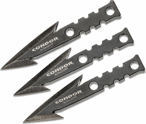 Zestaw wędkarskich grotów z zadziorami Condor Pocket Pike, 3 szt., nylonowe etui