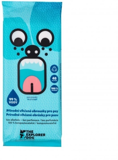 Explorer Dog biodegradowalne nawilżane chusteczki dla psów 40 szt.