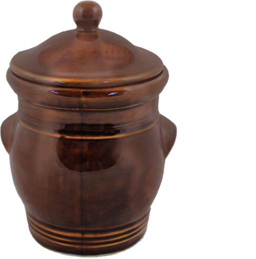 Ceramiczny garnek z pokrywką 3 l brązowy