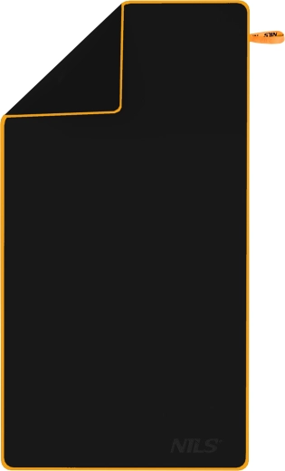 Szybkoschnący ręcznik z mikrofibry NILS NCR12 czarno-pomarańczowy