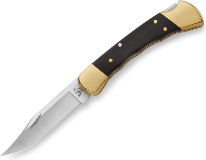 Buck 110 Folding Hunter Finger Grooved składany nóż myśliwski z profilowaniem pod palce z pochewką