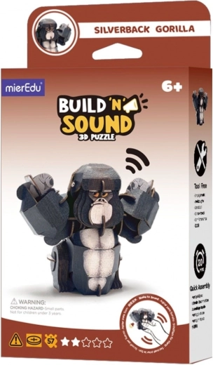 Puzzle 3D MierEdu Zbuduj i posłuchaj – goryl