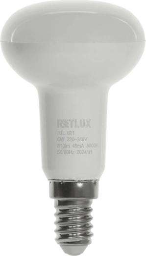 Reflektorowa żarówka LED RETLUX R50 E14 6 W, ciepła biała