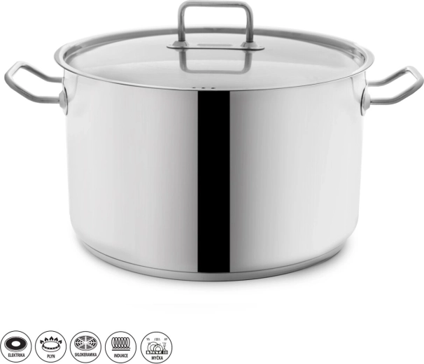 Nierdzewny garnek Stock 21,5 l z pokrywką