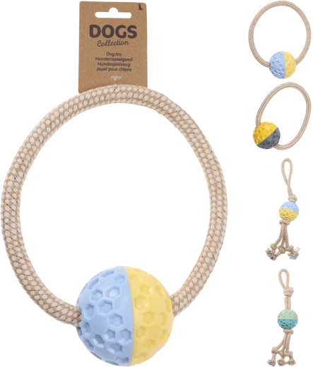 Piszczałka piłka z liną dla psów z TPR i bawełny