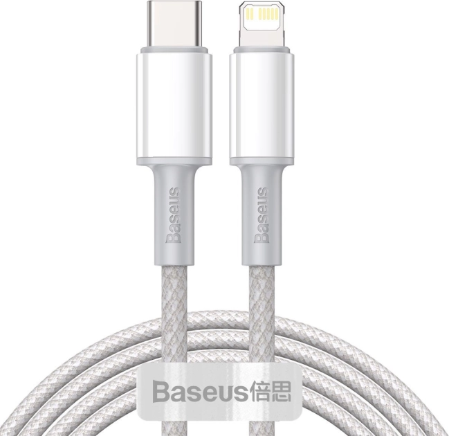Kabel USB-C na Lightning Baseus z wysoką gęstością oplotu, 20W, PD, 2m
