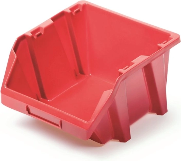 Plastowy pojemnik magazynowy Bineer Short, czerwony, 187 × 158 × 114 mm
