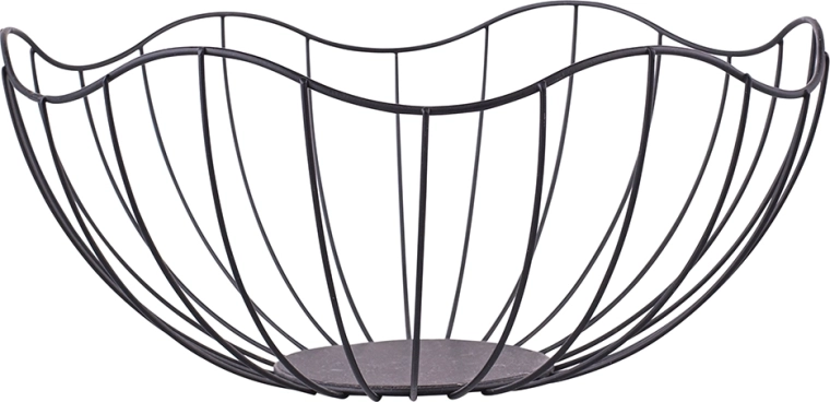 Metalowy druciany koszyk Altom Design, czarny, 28 × 12 cm