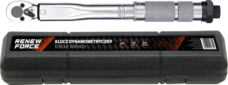 Klucz dynamometryczny RENEW FORCE 1/4" 5–25 Nm