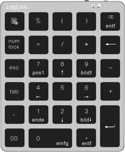 Bezprzewodowa klawiatura numeryczna Bluetooth 5.0 z cichymi klawiszami