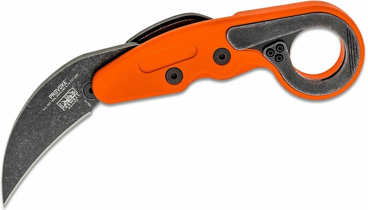 CRKT Provoke Orange karambit nóż składany 6,3 cm z głownią stonewash i rękojeścią Grivory