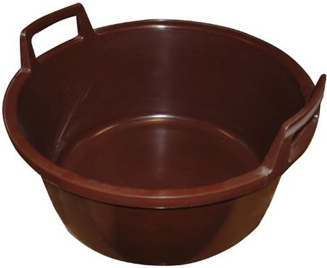 Plastowa miska z uchwytami 43 cm, 15 l, brązowa