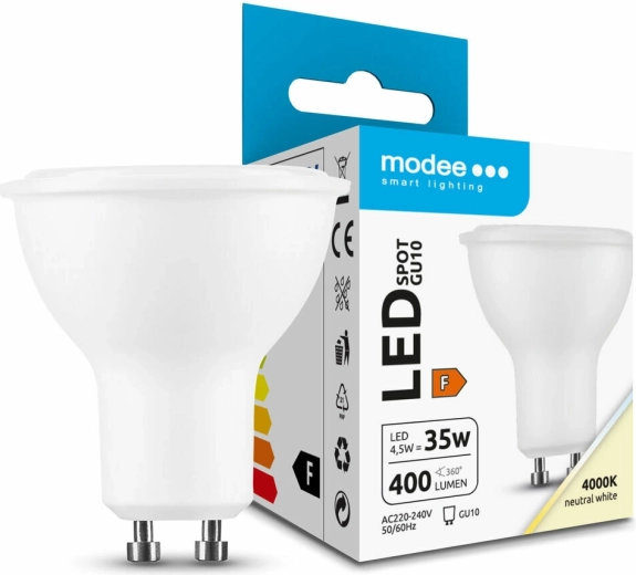 LED żarówka GU10 4,5 W 400 lm neutralna biel MODEE LIGHTING