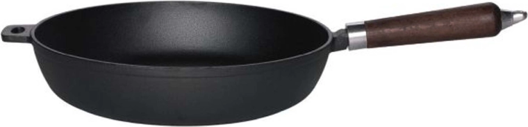 Żeliwna patelnia Kitchisimo 28 cm z drewnianą rączką