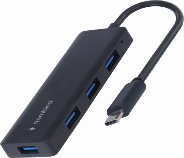 Gembird hub USB‑C 4× USB‑A (USB 3.1 Gen 1), czarny