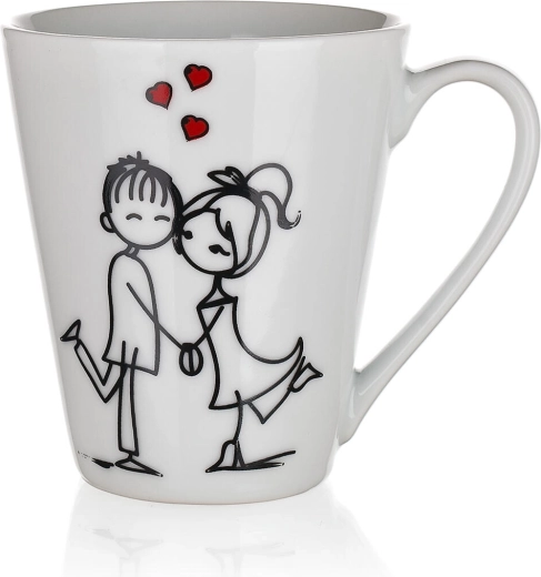 Ceramiczny kubek LOVE 330 ml – mix romantycznych dekorów
